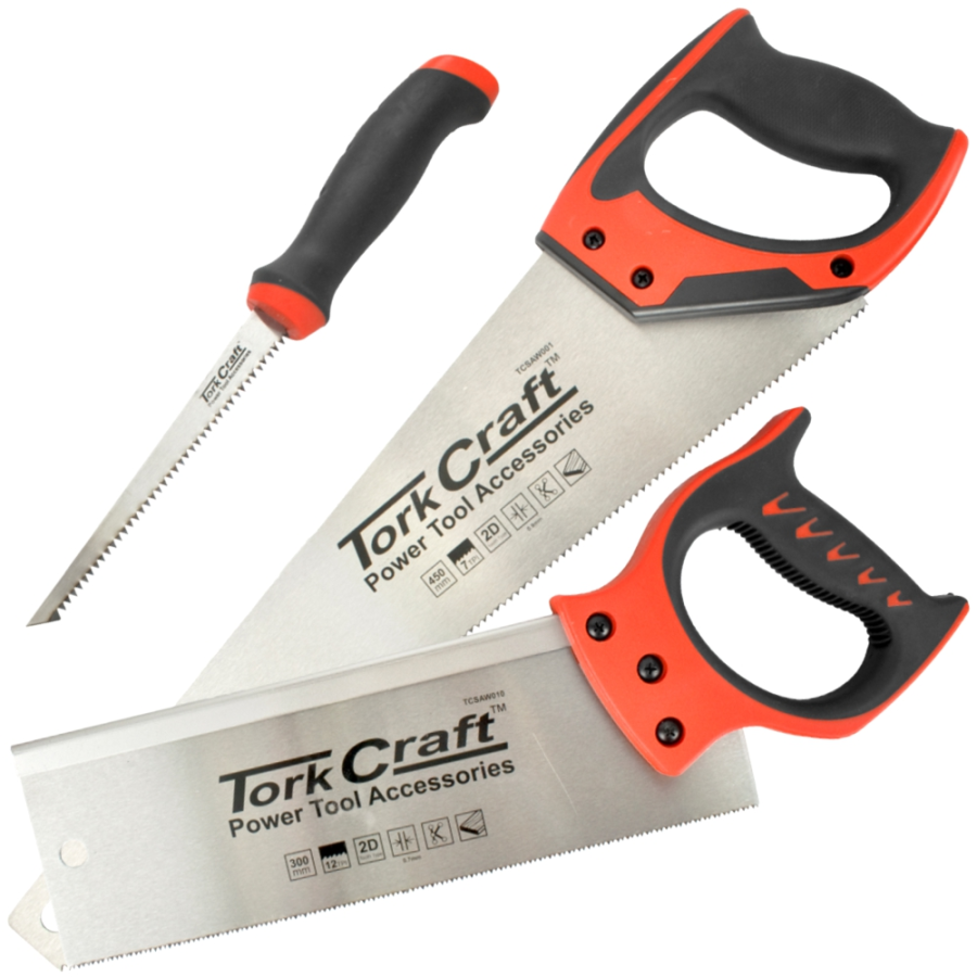 (image for) Saw Set 3pc Hand/back/job Saw Blister Pack