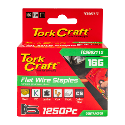 (image for) Flat Wire Staple 16g X 10.6mm X 12mm T50 1250pc C/steel For Tcsg0210