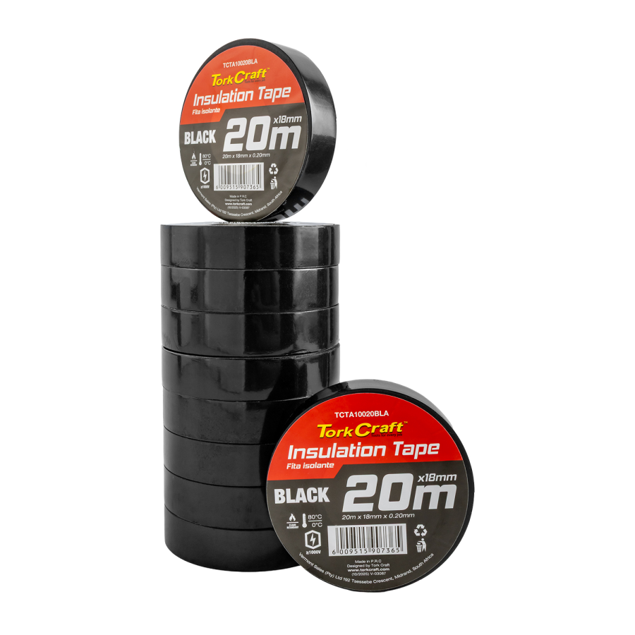 (image for) 0.20mmx18mmx20m Black Insulation Tape