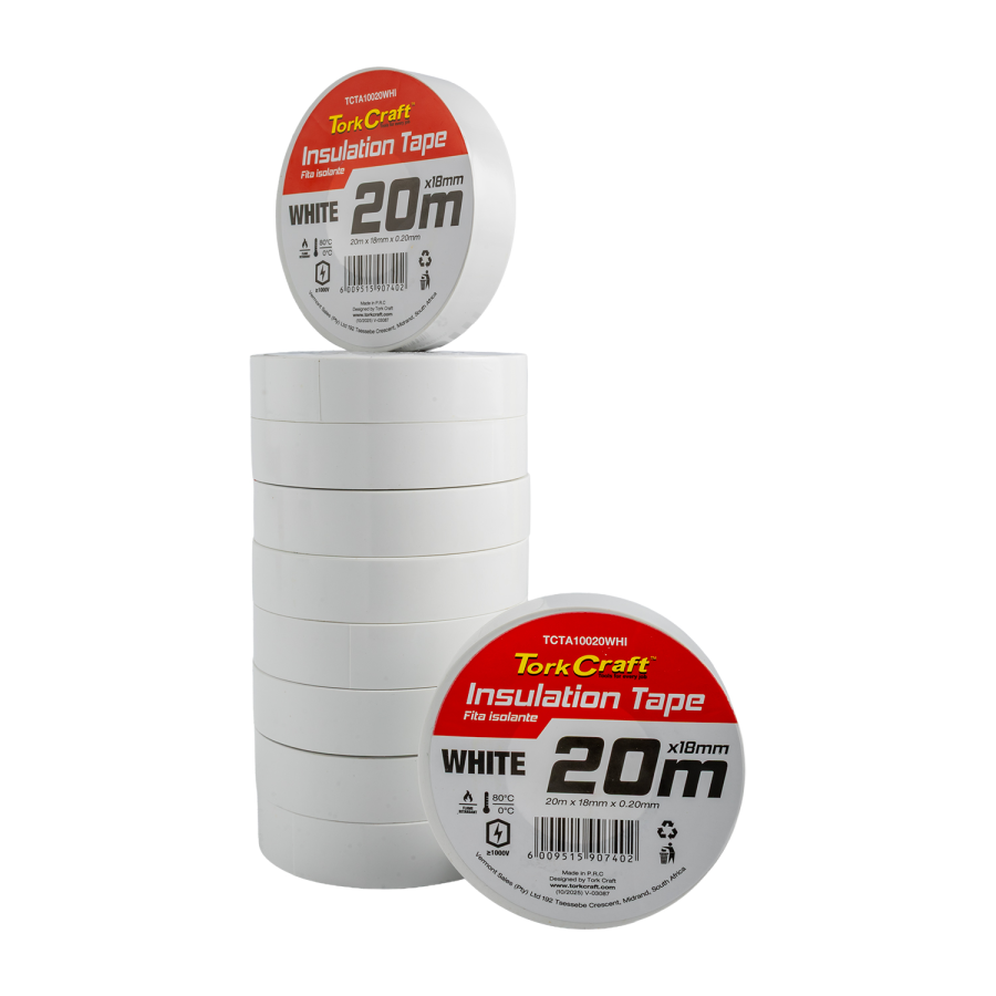 (image for) 0.20mmx18mmx20m White Insulation Tape