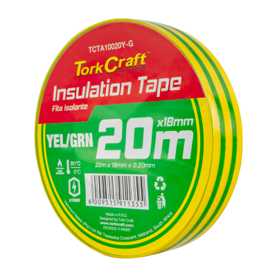 (image for) 0.20mmx18mmx20m Yellow And Green Insulation Tape