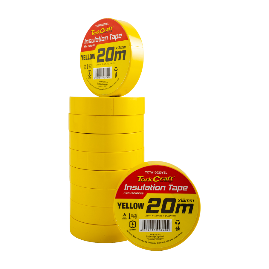 (image for) 0.20mmx18mmx20m Yellow Insulation Tape