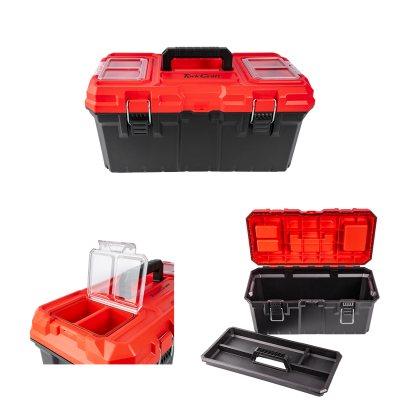 (image for) Heavy Duty Plastic Tool Box With Organizer Red/black 415mm