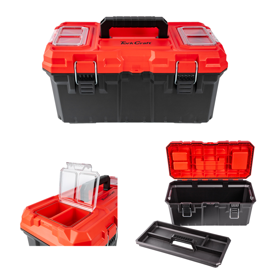 (image for) Heavy Duty Plastic Tool Box With Organizer Red/black 480mm