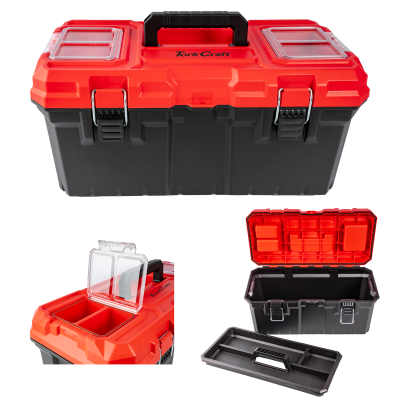 (image for) Heavy Duty Plastic Tool Box With Organizer Red/black 550mm