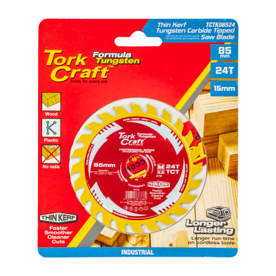 (image for) Tct Saw Blade 85mm X 1.2mm X 15mm X 24t Wood Thin Kerf