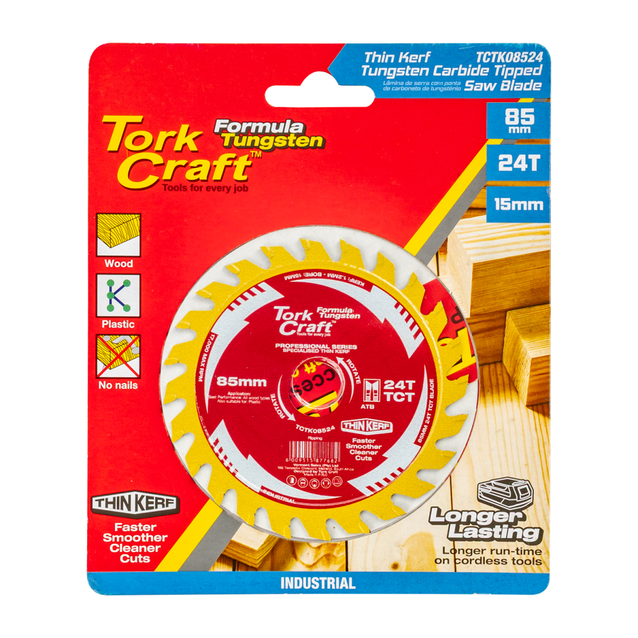 (image for) Tct Saw Blade 85mm X 1.2mm X 15mm X 24t Wood Thin Kerf