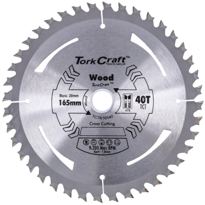 (image for) Tct Saw Blade 165mm X 1.6mm X 20mm X 40t Wood Thin Kerf
