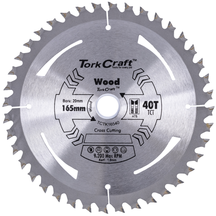 (image for) Tct Saw Blade 165mm X 1.6mm X 20mm X 40t Wood Thin Kerf