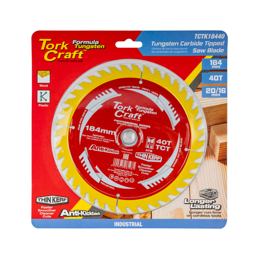 (image for) Saw Blade Thin Kerf 184 X 40t 20/16 Tct