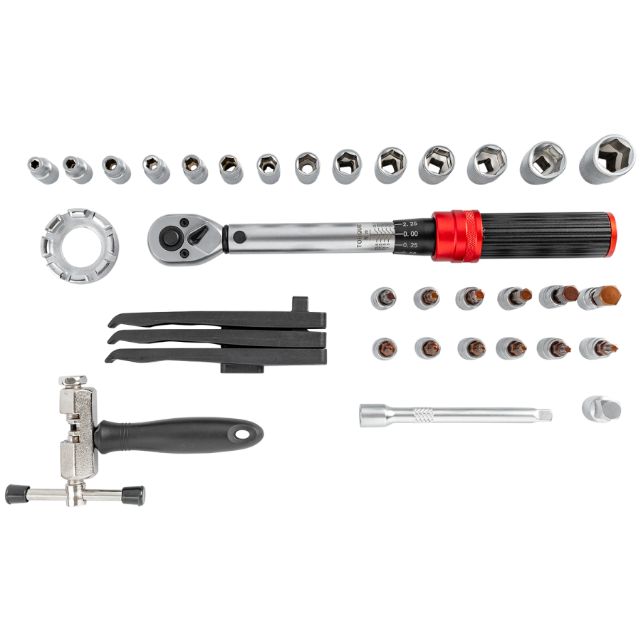 (image for) Tork Craft 34 Piece Bike Repair Torque Wrench Set 5-25Nm 1/4' Drive TCTQGM732