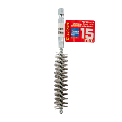 (image for) Tube Brush 15mm X 120mm Stainless Steel 6,35mm Hex Shank