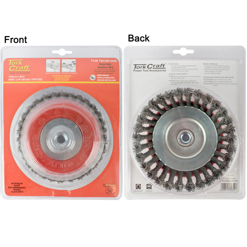 (image for) Wire Cup Brush Twisted 150mm X M14 With 0.80mm Wire Heavy Duty