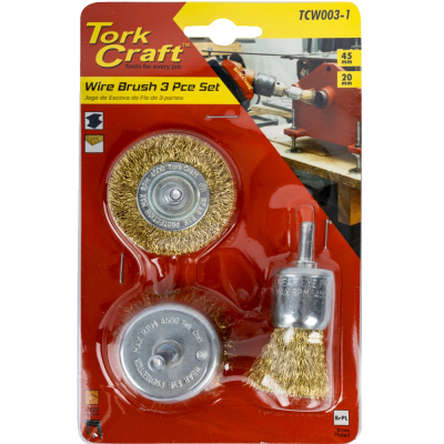(image for) Wire Brush Set 3pce With 6mm Shaft End/circ/cup
