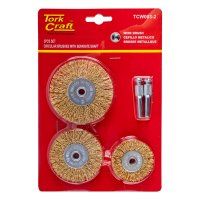 Wire Brush Set 3pce With Separate Shaft (image for) Wire Brush Set 3pce With Separate Shaft