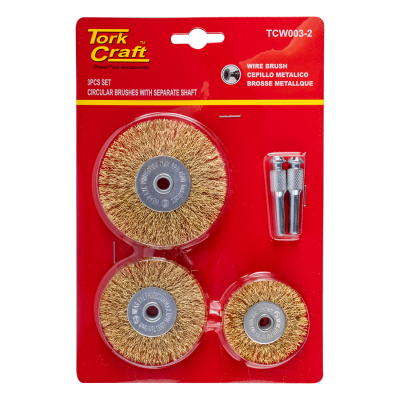 (image for) Wire Brush Set 3pce With Separate Shaft