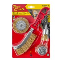 Wire Brush Set 4pce With Hand Brush (image for) Wire Brush Set 4pce With Hand Brush