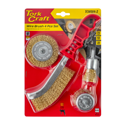 (image for) Wire Brush Set 4pce With Hand Brush