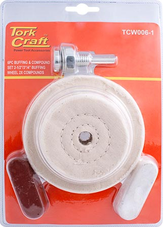 (image for) Polishing Buffing & Compound Drill Set 65 75 & 100mm Buffing Wheels