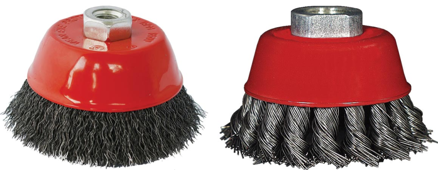 (image for) Wire Cup Brush 75mm X M14 Crimped & Knotted Set 2pce For115 Angle Gri
