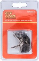Wire Brushes Mini 5pc Stainless Steel 3.2mm Shaft Assorted Shapes (image for) Wire Brushes Mini 5pc Stainless Steel 3.2mm Shaft Assorted Shapes