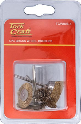 (image for) Wire Brushes Mini 5pc Brass 3.2mm Shaft Assorted Shapes
