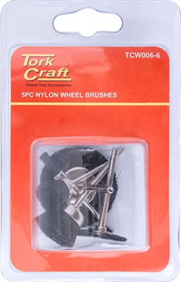 (image for) Wire Brushes Mini 5pc Nylon 3.2mm Shaft Assorted Shapes