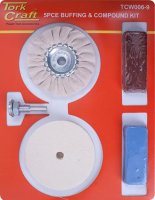 (image for) Polishing Buffing & Compound Kit 5pce With Felt Buff For Drill
