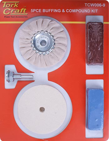 (image for) Polishing Buffing & Compound Kit 5pce With Felt Buff For Drill
