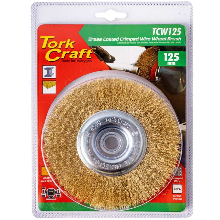 (image for) Wire Wheel Brush 125mm X 14mm X 16mm Arbor With 1/2' Bush