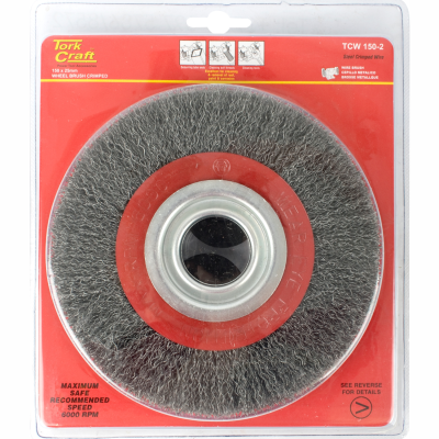 (image for) Wire Wheel Brush 150 X 25mm 0.30mm Wire Bench Grinder Blister