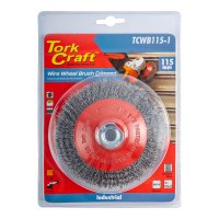 (image for) Wire Wheel Brush Crimped Bevel Plain 115mmxm14 Blister