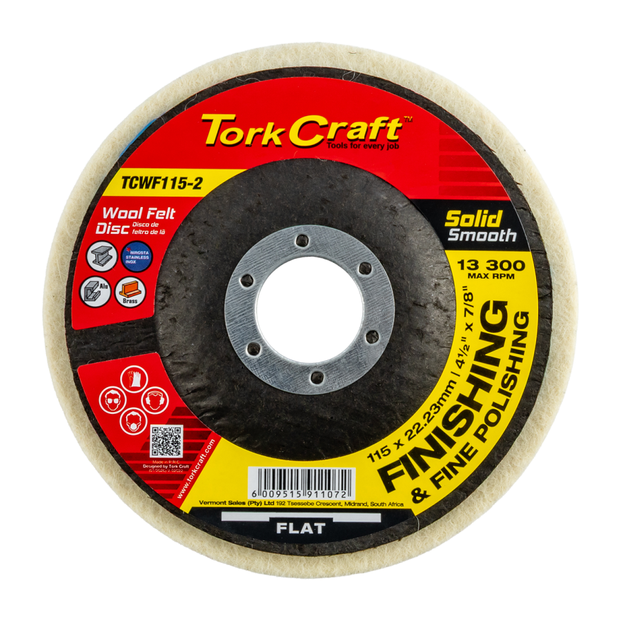 (image for) Felt Disc Wool Smooth 115mm X 22.23mm Tcfd Polishing