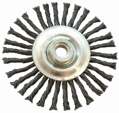 (image for) Wire Wheel Brush Single Section Twisted Stinger 115mmxm14 Blister
