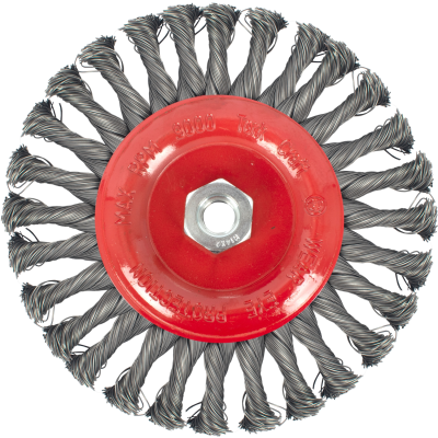 (image for) Wire Wheel Brush Single Section Twisted Plain 175mmxm14 Blister