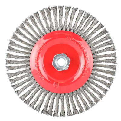 (image for) Wire Wheel Brush Single Section Twisted Stinger 175mmxm14 Blister