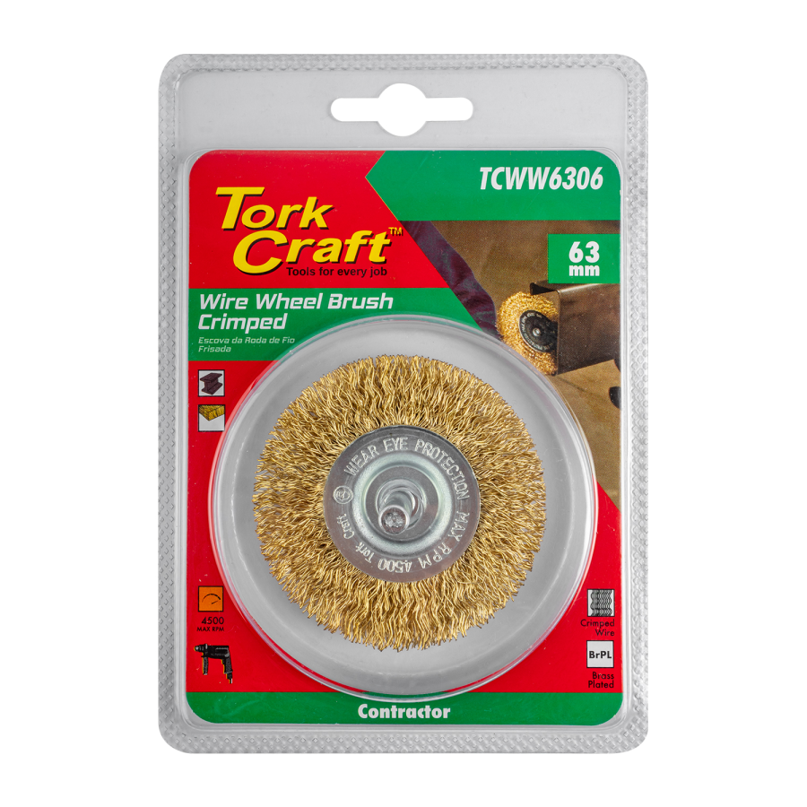 (image for) Wire Wheel Brush 63mm X 6mm Shaft Blister