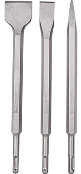 (image for) Sds Plus Chisel Set 3pce Pointed 14mm Flat 20mm Flat 40mm Tork Craft