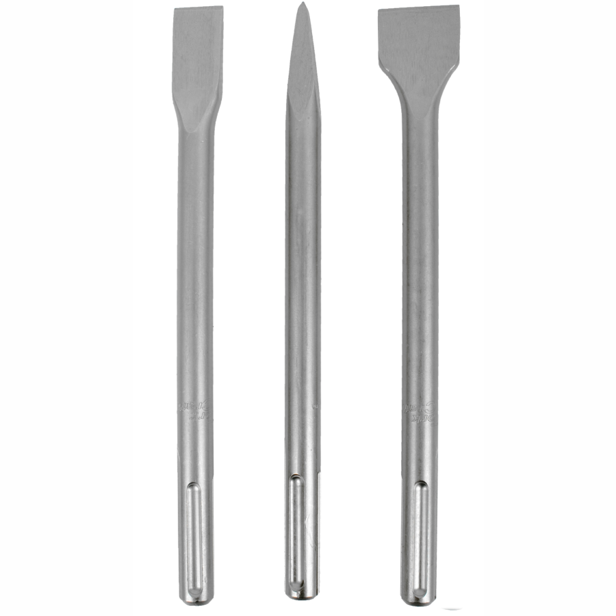 (image for) Sds Max Chisel 3pc Set 18x300mm Pointed 18x300x25mm Flat 18x300x40mm