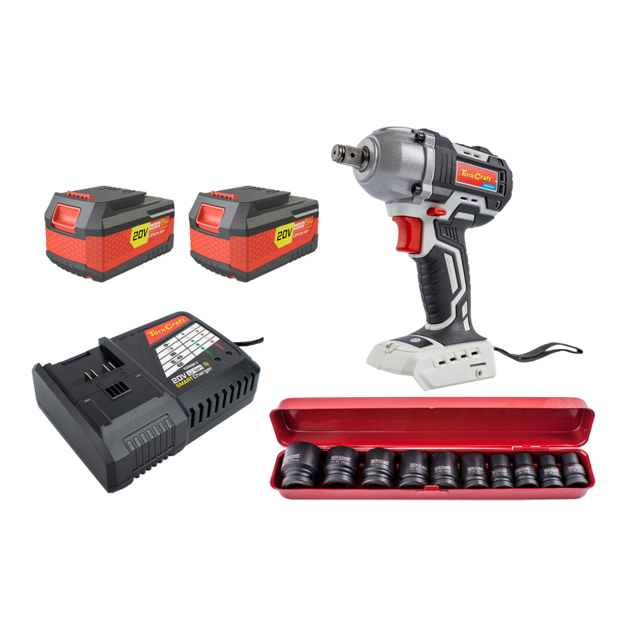 (image for) Imp. Wrench 450nm 2 X 4.0ah Bat Smart Charger 10pc Imp Socket Set
