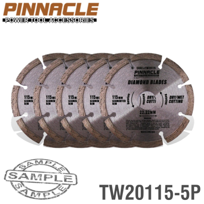 (image for) Diamond Blade Seg 115mm Pinnacle ( 5 Pack )