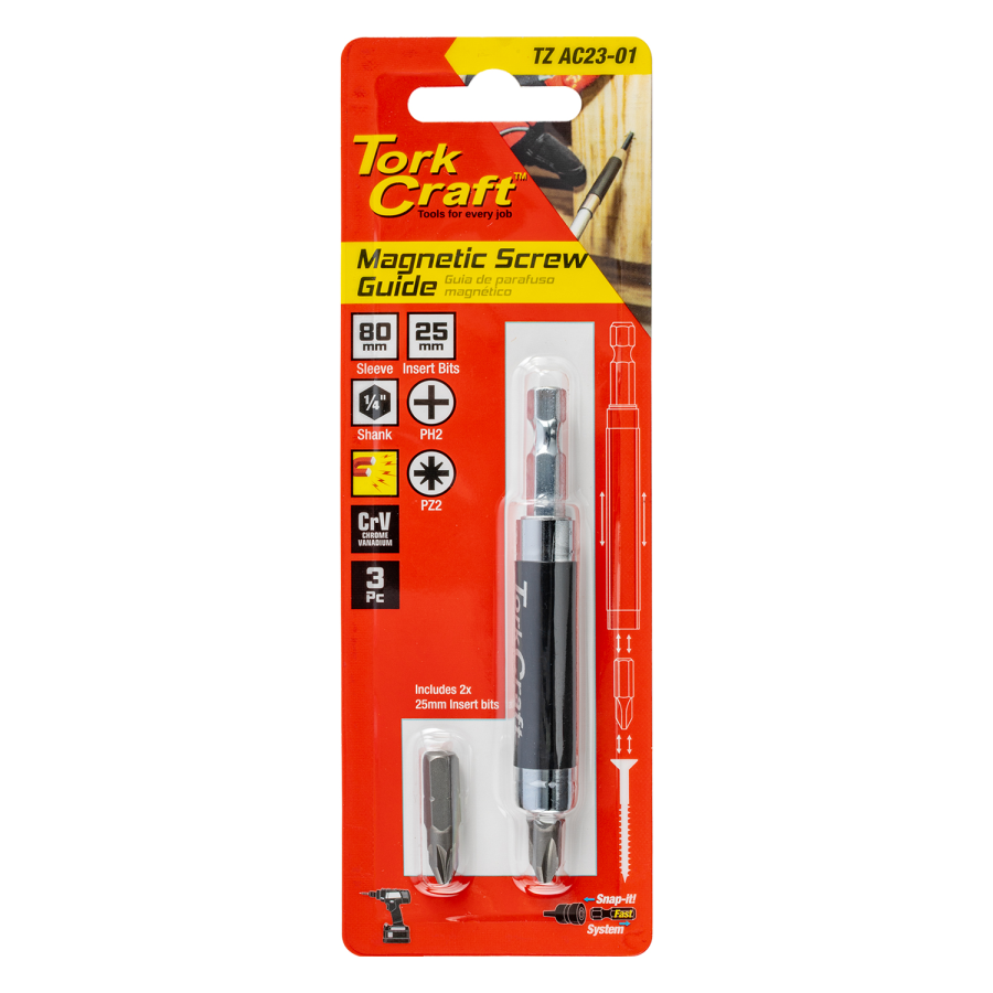 (image for) Screw Guide Magnetic 1/4'm X 1/4'f 80mm Bit Extention