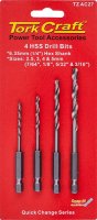 (image for) Hex Shank Drill Bit 4 Pce Set 2.5mm 3mm 4mm 5mm