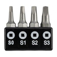 (image for) Screwdriver Bit Set Square Recess 4pce 25mm Sq0.1.2.3