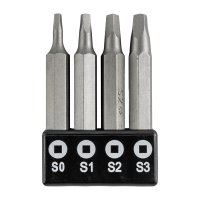 (image for) Screwdriver Bit Set Square Recess 4pce 50mm Sq0.1.2.3