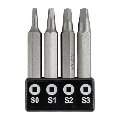(image for) Screwdriver Bit Set Square Recess 4pce 50mm Sq0.1.2.3