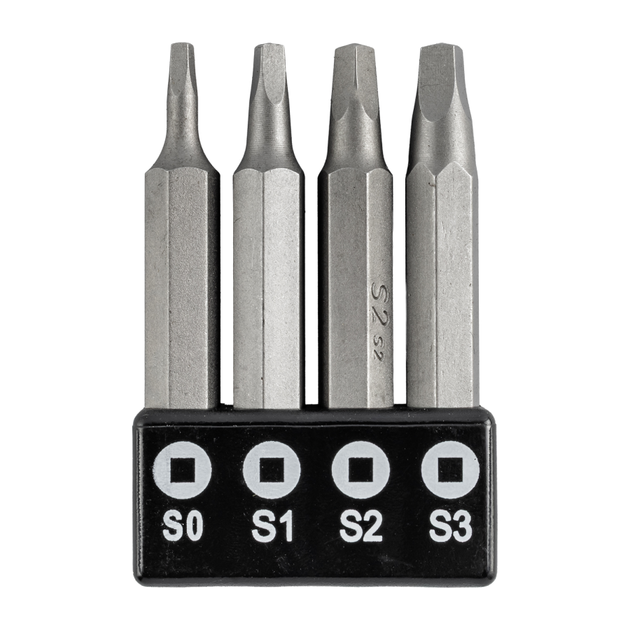 (image for) Screwdriver Bit Set Square Recess 4pce 50mm Sq0.1.2.3