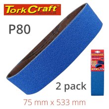 Sanding Belt Zirconium 75 X 533mm 80grit 2/Pack