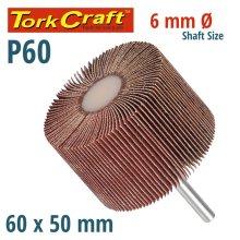 Tork Craft Flap Wheel 60 X 50 X 6mm Shaft 60 Grit Per Each (8 Per Box)