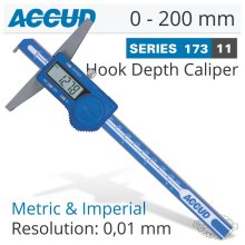 Accud Digital Hook Depth Gauge 0-200mm/0-8"